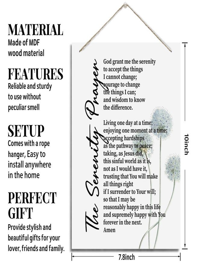 BQL Inspirational Wall Decor, Decorative Hanging Wood Signs, Bible Verse Hanging Sign, Christian Home Decor, Farmhouse Decor for Home Wall, Scripture Decor Art, The Serenity Prayer Wall Sign - Image 2